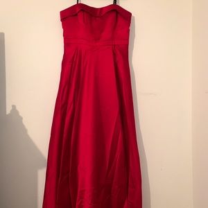 Floor Length Red Sweetheart Prom Dress with Slit